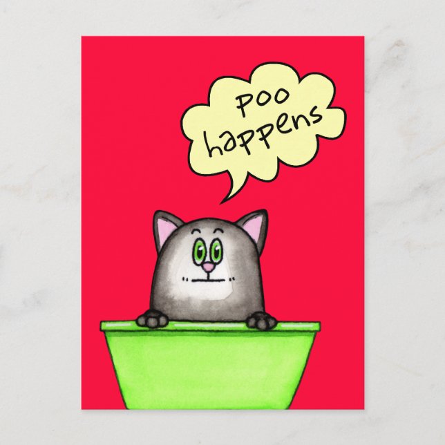 Poo Happens Postcard (Front)