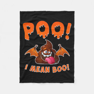 Poo I Mean Boo Funny Halloween Poop Fleece Blanket