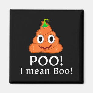Poo Mean Boo Emoticon Funny Halloween Poo Pumpkin Magnet
