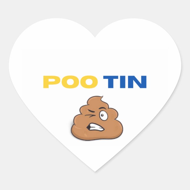 poo tin heart sticker (Front)