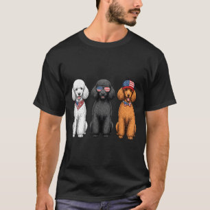 Poodle 4th Of July Us Aamerican Flag Dog Patriotic T-Shirt