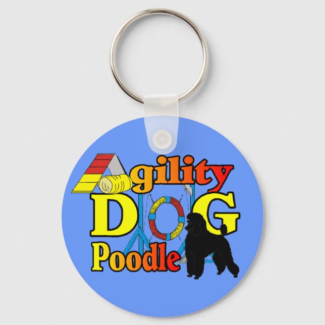 Poodle Agility Gifts Key Ring (Front)