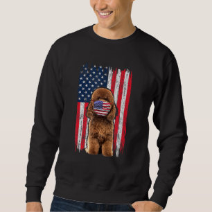 Poodle American Flag Dog Wears Face Mask 4th Of Ju Sweatshirt
