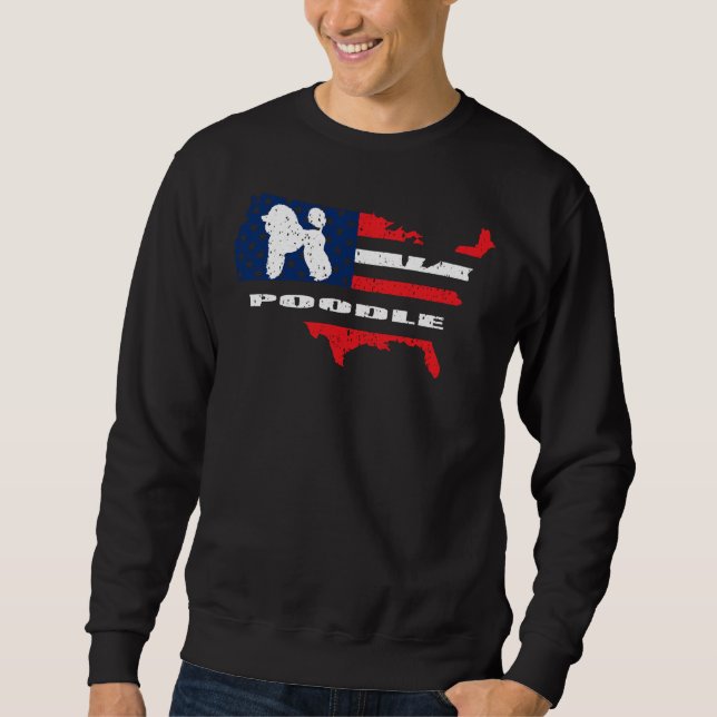 Poodle American Flag     Sweatshirt (Front)