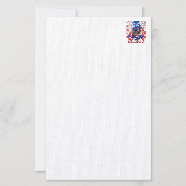 Poodle American Patriot Stationery (Front)