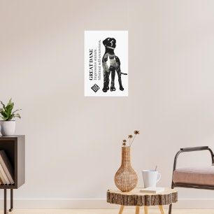 Poodle and Great Dane Poster