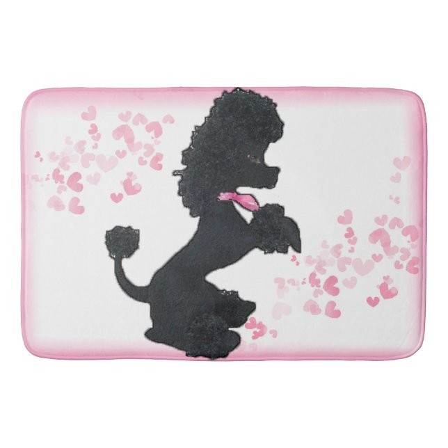 Poodle and Heart Bathmat (Front)