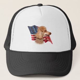Poodle (apricot) Flag Trucker Hat
