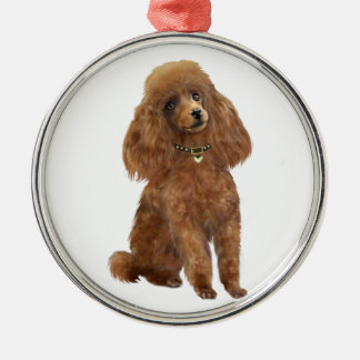 Poodle - Apricot Metal Tree Decoration