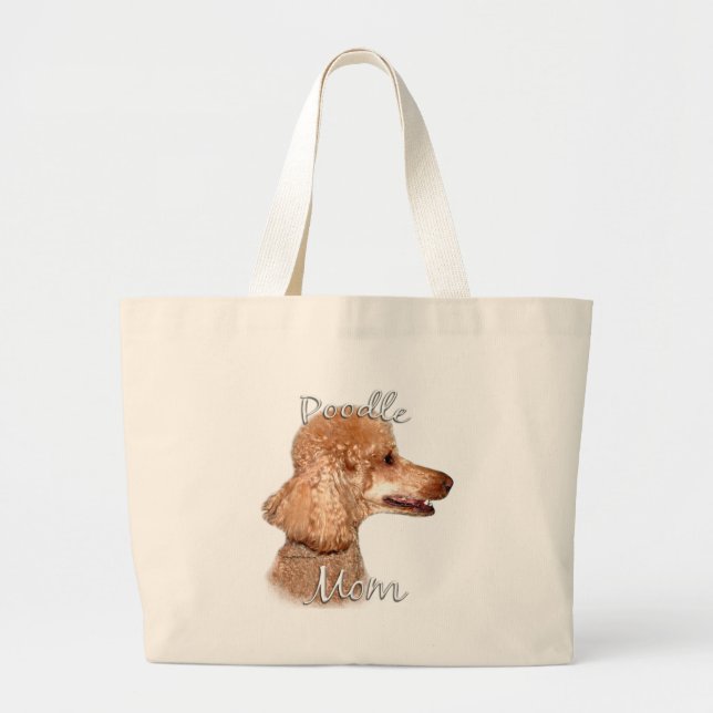 Poodle (apricot) Mum 2 Large Tote Bag (Front)