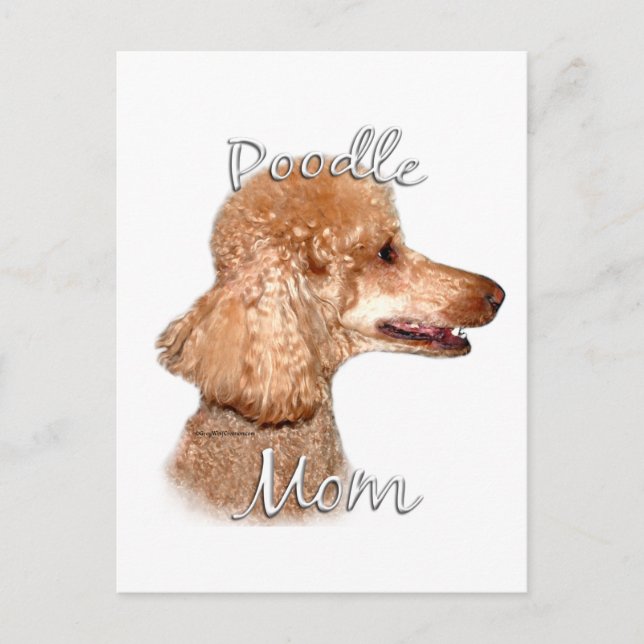 Poodle (apricot) Mum 2 Postcard (Front)