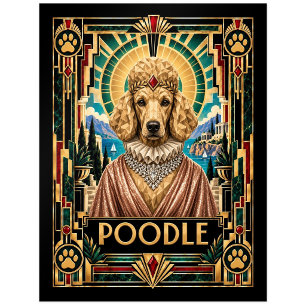 Poodle, Art Deco Dog Postcard