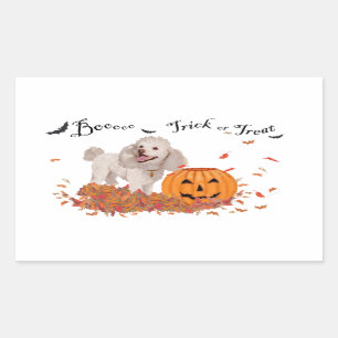 Poodle at Halloween Rectangular Sticker