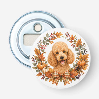 Poodle Autumn Wreath Bottle Opener