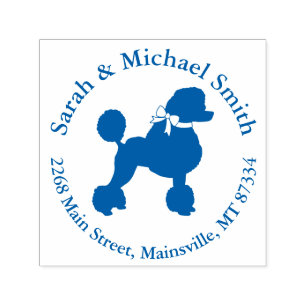 Poodle Baby Shower Blue Self-inking Stamp