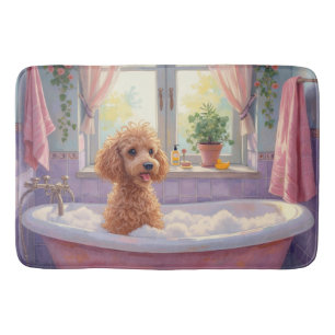 Poodle Bath Time Elegant Bathroom Decor Mat