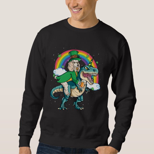 Poodle Beer Dino Rex Horn Rainbow Dog Sweatshirt (Front)