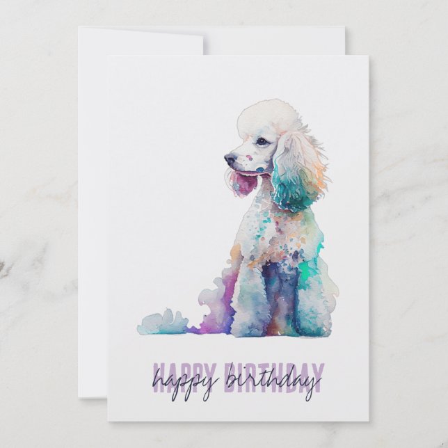 Poodle Birthday Card (Front)