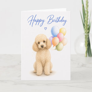 Poodle Birthday Card