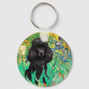 Poodle (black 1) - Irises Key Ring