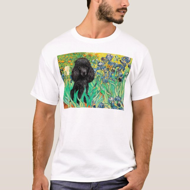 Poodle (black 1) - Irises T-Shirt (Front)
