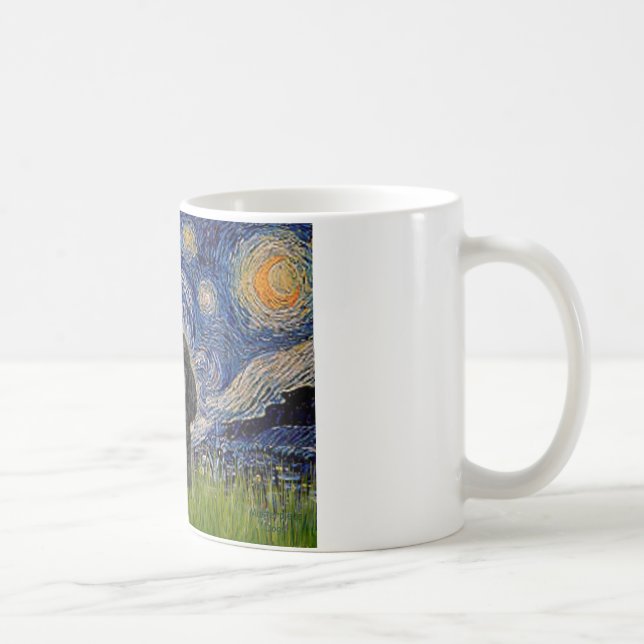Poodle (black 1) - Starry Night Coffee Mug (Right)