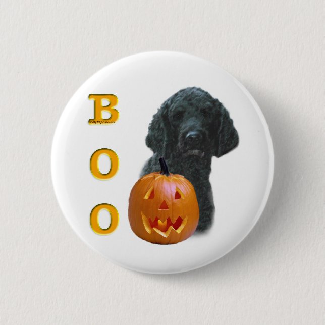 Poodle (Black Coated) Boo 6 Cm Round Badge (Front)