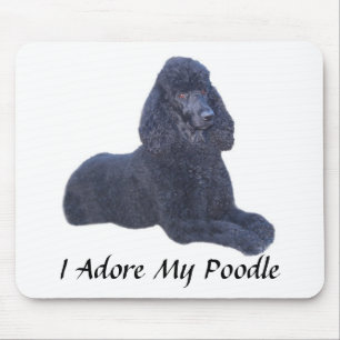 Poodle Black Mousepad I Adore