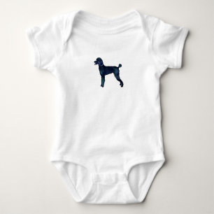Poodle Black Watercolor Silhouette Baby Bodysuit