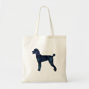Poodle Black Watercolor Silhouette Tote Bag