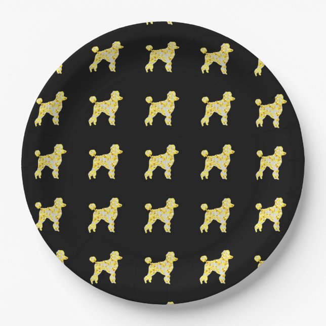 POODLE BLING PAPER PLATE (Front)