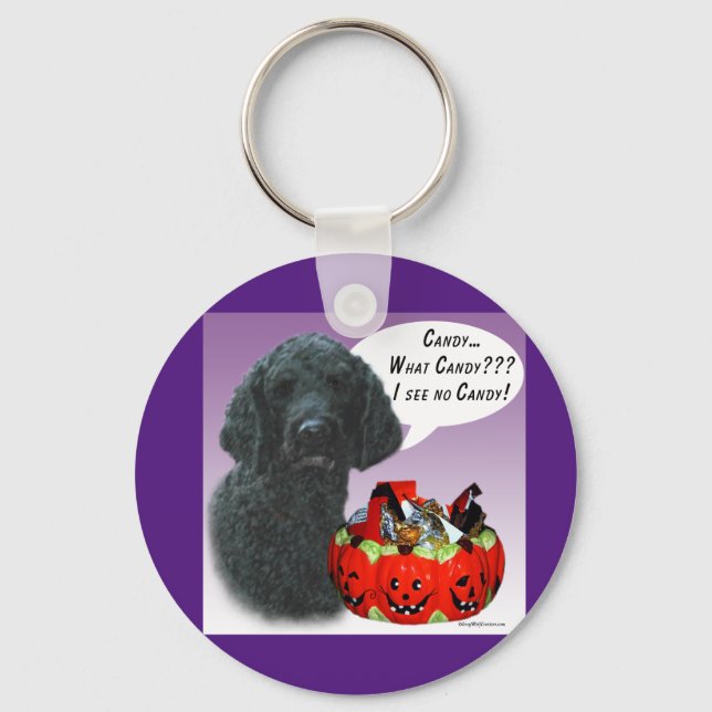 Poodle (blk) Halloween Candy Key Ring (Front)