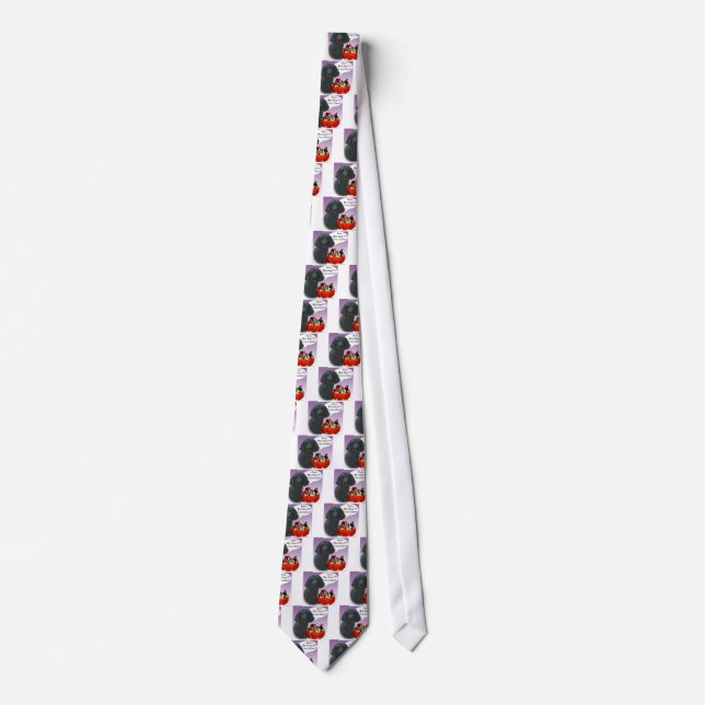 Poodle (blk) Halloween Candy Tie (Front)