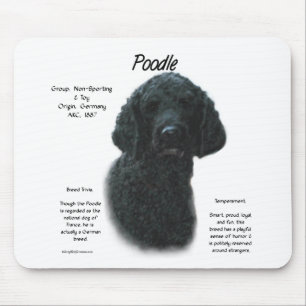 Poodle (blk) History Design Mouse Pad