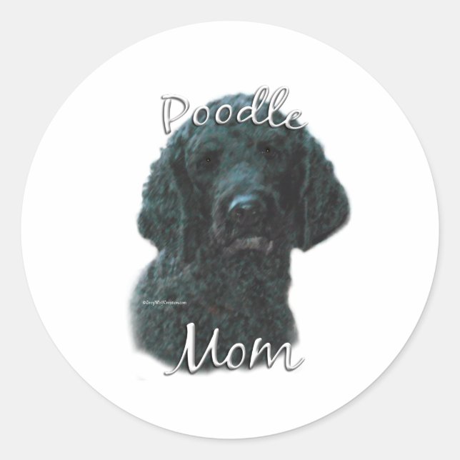 Poodle (blk) Mum 2 Classic Round Sticker (Front)