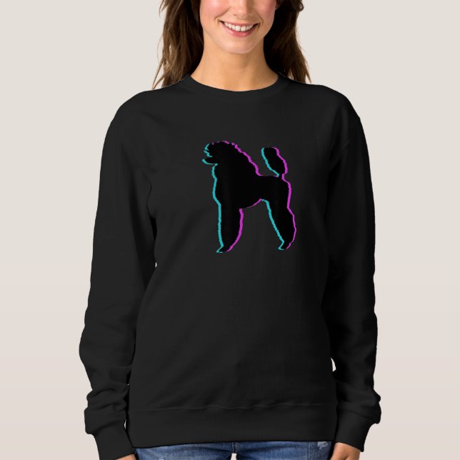 POODLE - BLUE PINK BLACK SILHOUETTE SWEATSHIRT (Front)