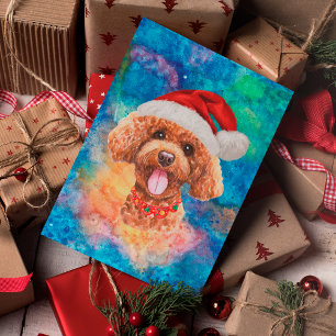 Poodle Breed Dog Christmas Holiday Postcard