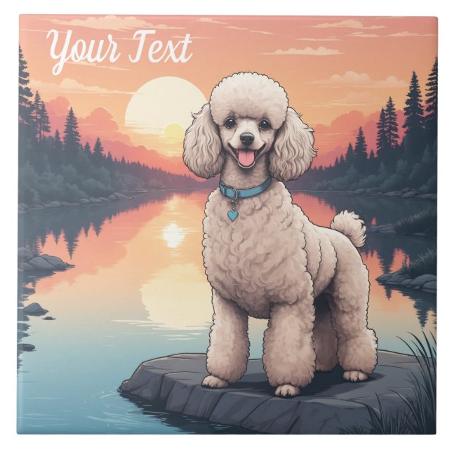 Poodle by Lake Ceramic Tile (Front)
