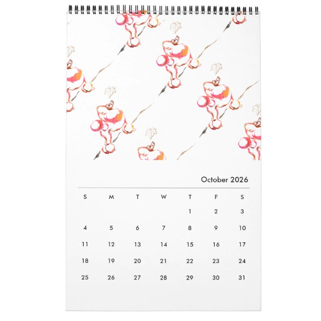 Poodle Calendar pattern (Oct 2026)