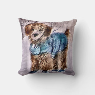 Poodle Christmas Art Cushion