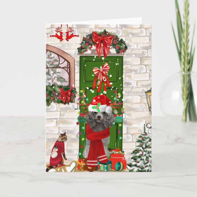 Poodle Christmas Card (Front)