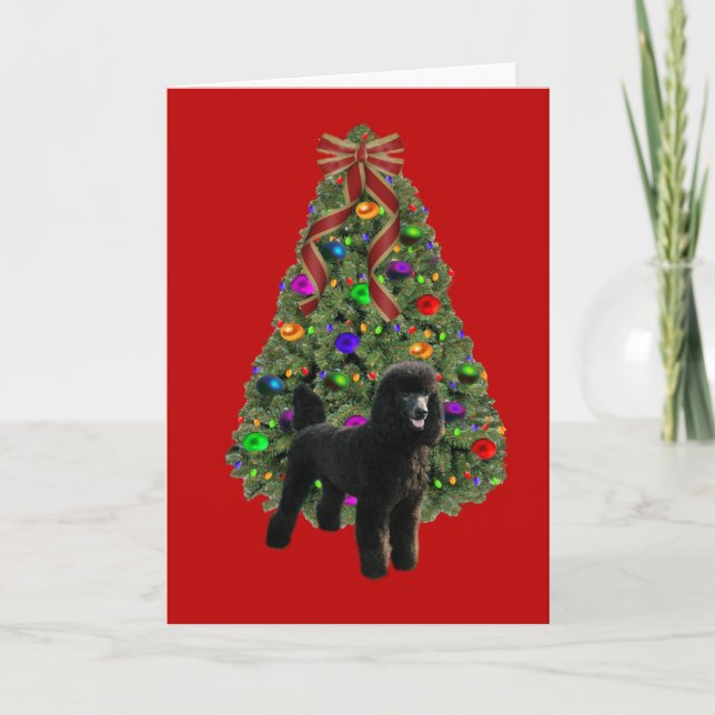 Poodle  Christmas Card Tree (Front)
