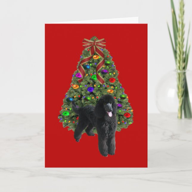 Poodle  Christmas Card Tree (Front)