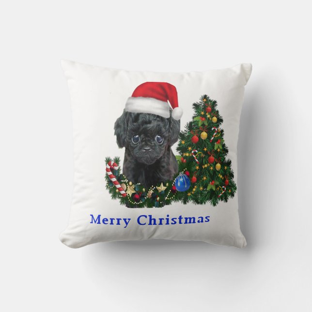 Poodle Christmas   Cushion (Front)