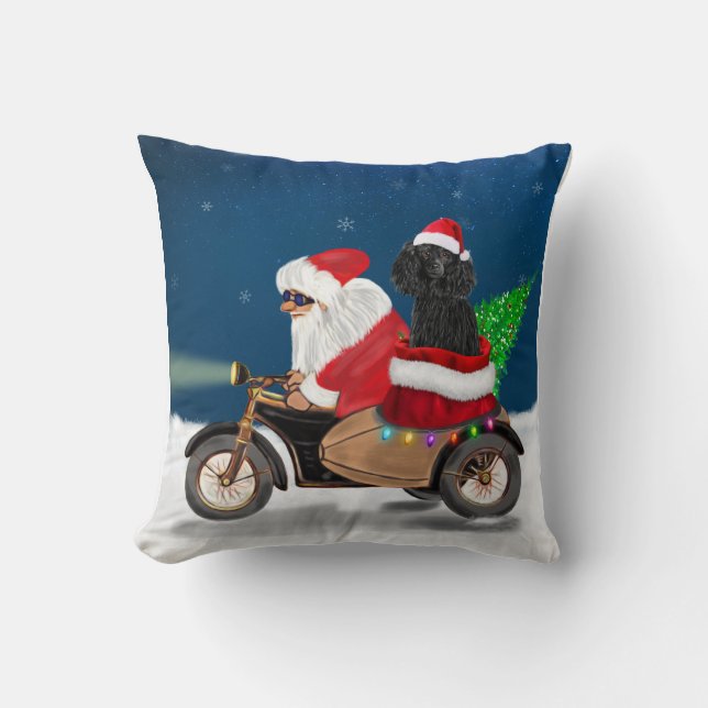 Poodle Christmas Cushion (Front)