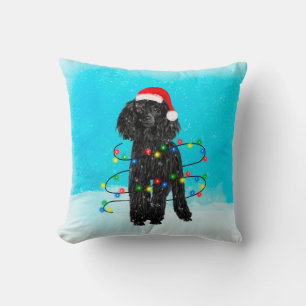 Poodle Christmas Cushion