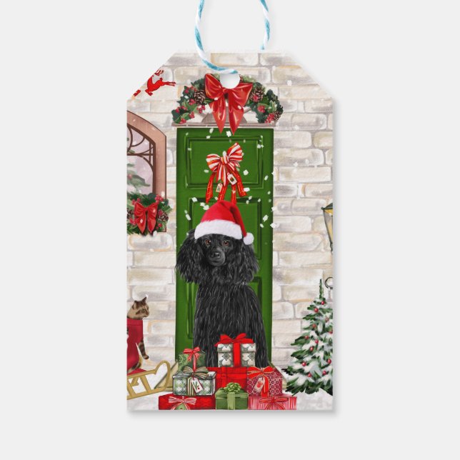Poodle Christmas Gift Tags (Back)