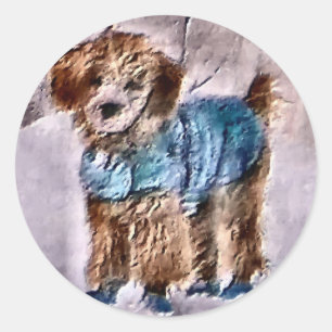 Poodle Christmas Gifts Classic Round Sticker
