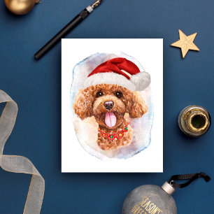 Poodle Christmas Gifts For Dogs Lovers Holiday Postcard