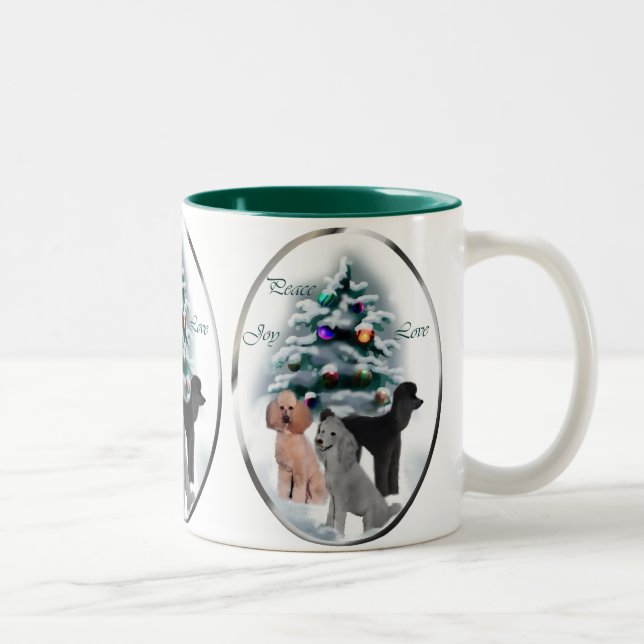 Poodle Christmas Gifts Two-Tone Coffee Mug (Right)